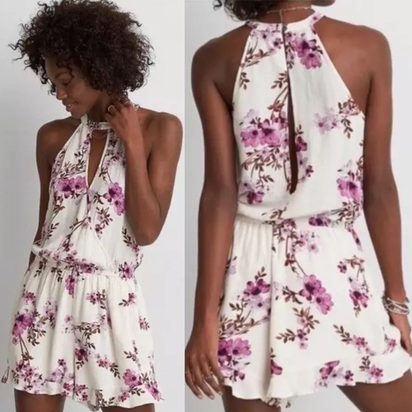 American Eagle Outfitters Pants - American Eagle Floral Romper Shorts Sleeveless EUC